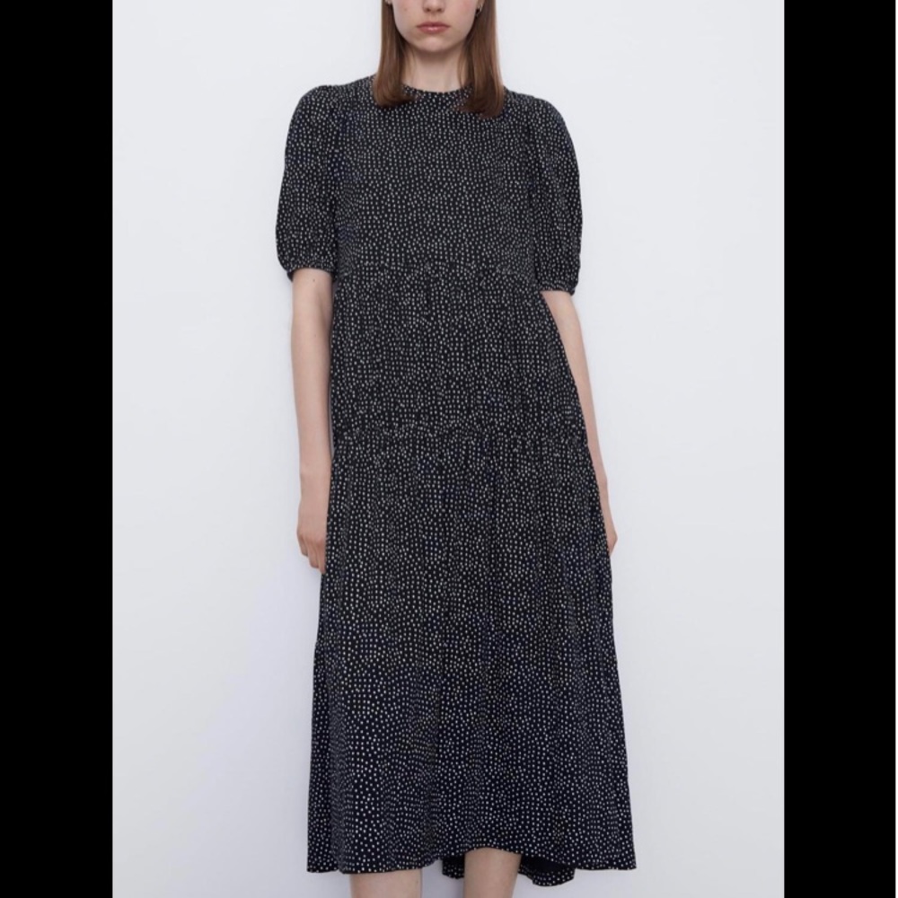 Zara Polka Dot Midi Dress